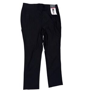 Rafaella Stretch Ankle Pant Women 14 Black Pull On Pockets Dressy Office Casual